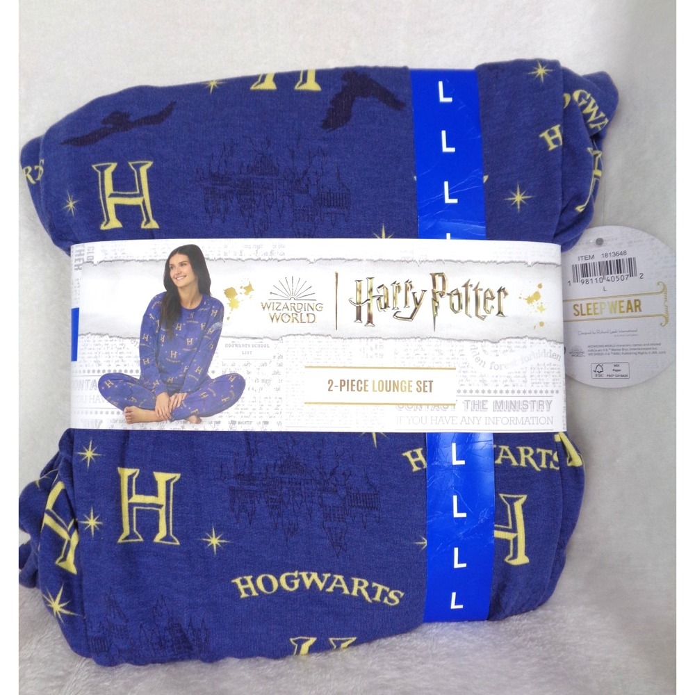 Harry Potter 2 Piece Lounge Set‎ XL Blue Long Sleeve/Joggers Wizarding World